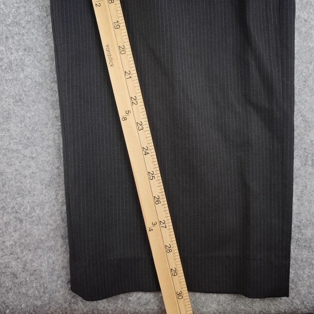 Banana Republic Dress Pants Mens 32x30 Black Pinstripe Flat Front Wool